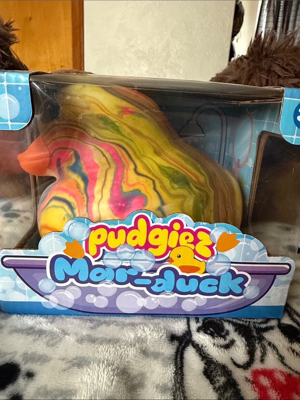 Pudgiez Mar-duck Multicolor Swirl Rubber Duck Squishy